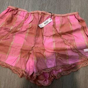 Victoria's Secret Pink and Brown Plaid Shorts